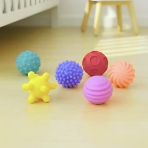 Piłeczki do Masażu Sensorycznego Niemowląt (6 szt.) 🩷
